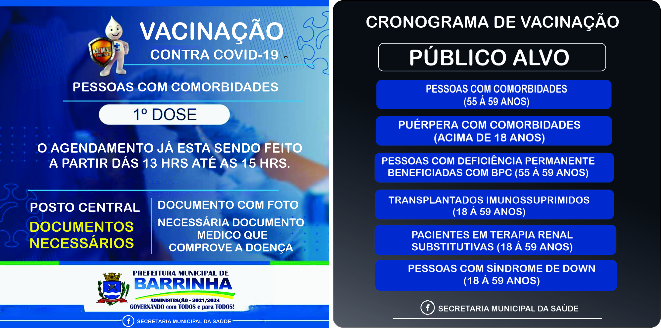 CRONOGRAMA DE   VACINAÇÃO